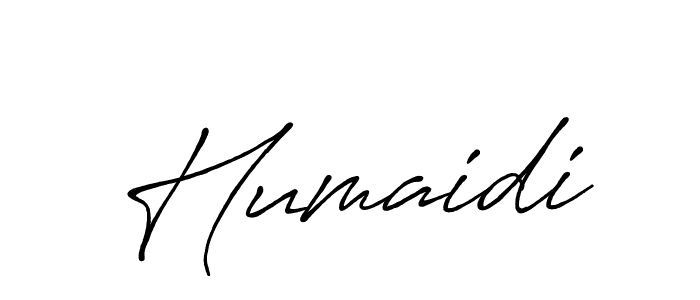 Use a signature maker to create a handwritten signature online. With this signature software, you can design (Antro_Vectra_Bolder) your own signature for name Humaidi. Humaidi signature style 7 images and pictures png