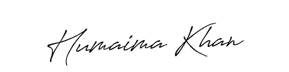 Design your own signature with our free online signature maker. With this signature software, you can create a handwritten (Antro_Vectra_Bolder) signature for name Humaima Khan. Humaima Khan signature style 7 images and pictures png