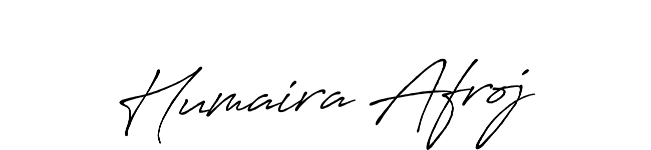 How to make Humaira Afroj name signature. Use Antro_Vectra_Bolder style for creating short signs online. This is the latest handwritten sign. Humaira Afroj signature style 7 images and pictures png