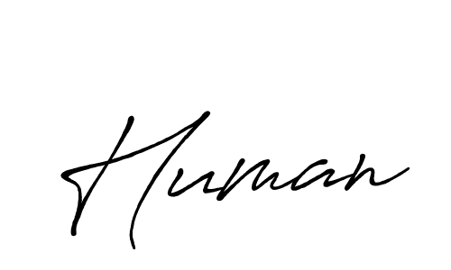 Use a signature maker to create a handwritten signature online. With this signature software, you can design (Antro_Vectra_Bolder) your own signature for name Human. Human signature style 7 images and pictures png