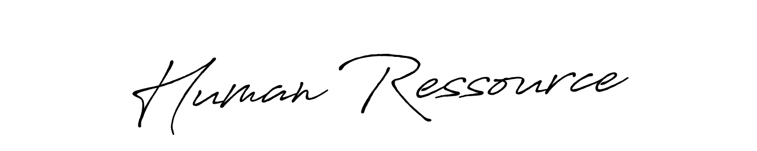 Create a beautiful signature design for name Human Ressource. With this signature (Antro_Vectra_Bolder) fonts, you can make a handwritten signature for free. Human Ressource signature style 7 images and pictures png
