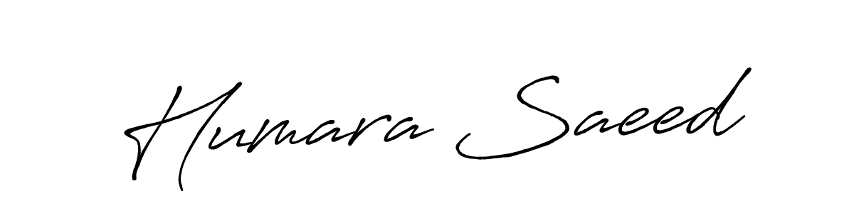 Design your own signature with our free online signature maker. With this signature software, you can create a handwritten (Antro_Vectra_Bolder) signature for name Humara Saeed. Humara Saeed signature style 7 images and pictures png