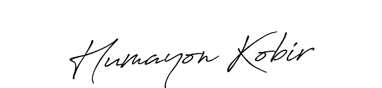 Make a beautiful signature design for name Humayon Kobir. With this signature (Antro_Vectra_Bolder) style, you can create a handwritten signature for free. Humayon Kobir signature style 7 images and pictures png