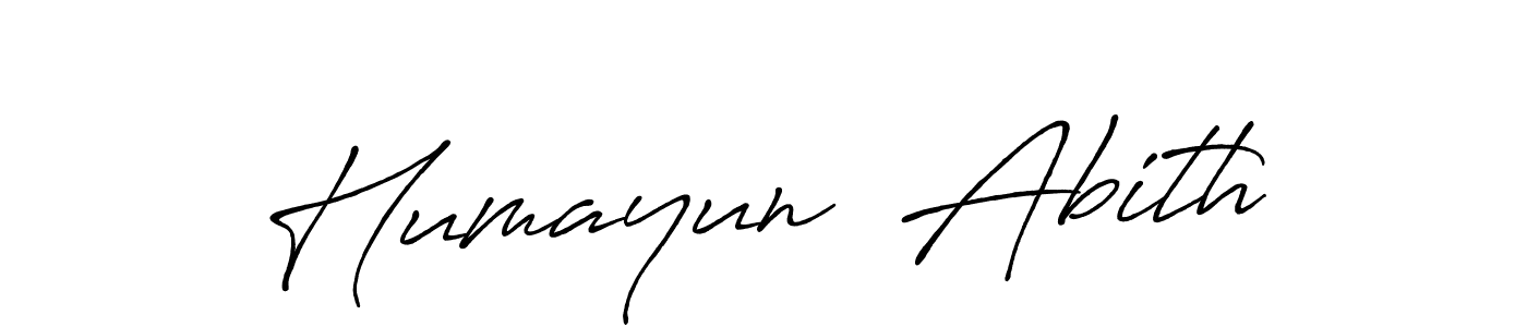 Use a signature maker to create a handwritten signature online. With this signature software, you can design (Antro_Vectra_Bolder) your own signature for name Humayun  Abith. Humayun  Abith signature style 7 images and pictures png