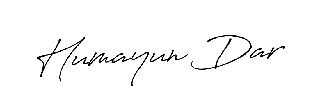 Create a beautiful signature design for name Humayun Dar. With this signature (Antro_Vectra_Bolder) fonts, you can make a handwritten signature for free. Humayun Dar signature style 7 images and pictures png
