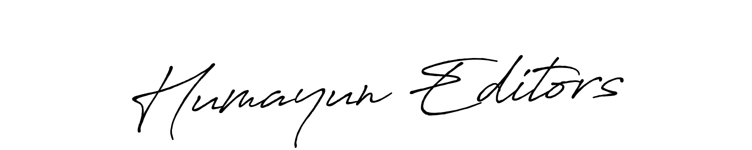 Make a beautiful signature design for name Humayun Editors. With this signature (Antro_Vectra_Bolder) style, you can create a handwritten signature for free. Humayun Editors signature style 7 images and pictures png