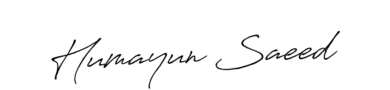 Make a beautiful signature design for name Humayun Saeed. With this signature (Antro_Vectra_Bolder) style, you can create a handwritten signature for free. Humayun Saeed signature style 7 images and pictures png