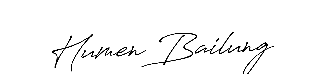 Antro_Vectra_Bolder is a professional signature style that is perfect for those who want to add a touch of class to their signature. It is also a great choice for those who want to make their signature more unique. Get Humen Bailung name to fancy signature for free. Humen Bailung signature style 7 images and pictures png