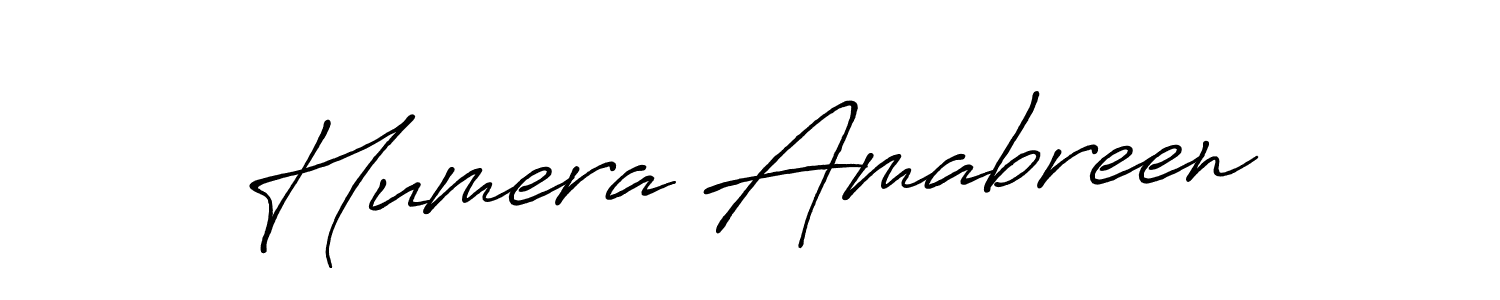 Use a signature maker to create a handwritten signature online. With this signature software, you can design (Antro_Vectra_Bolder) your own signature for name Humera Amabreen. Humera Amabreen signature style 7 images and pictures png