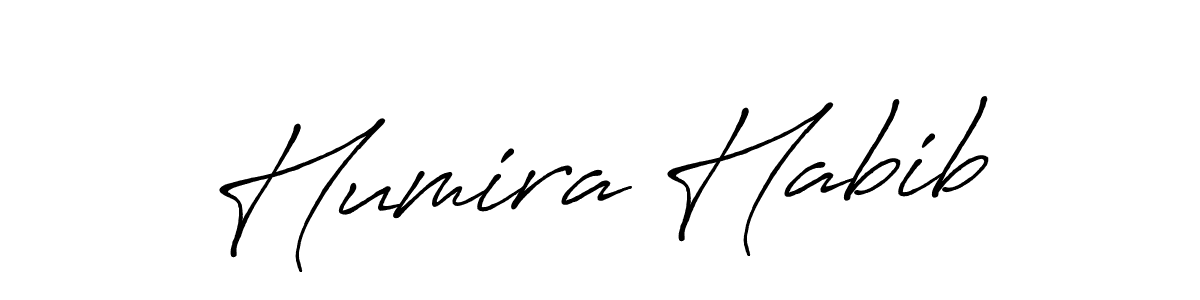 How to make Humira Habib name signature. Use Antro_Vectra_Bolder style for creating short signs online. This is the latest handwritten sign. Humira Habib signature style 7 images and pictures png