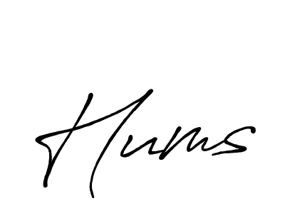 if you are searching for the best signature style for your name Hums. so please give up your signature search. here we have designed multiple signature styles  using Antro_Vectra_Bolder. Hums signature style 7 images and pictures png