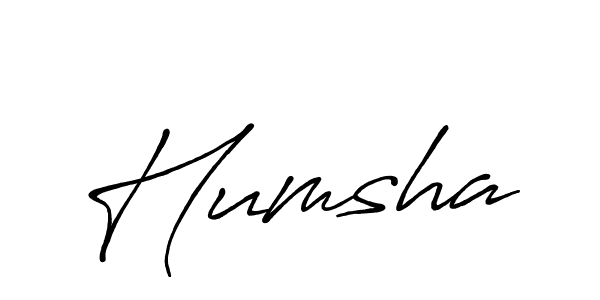 Humsha stylish signature style. Best Handwritten Sign (Antro_Vectra_Bolder) for my name. Handwritten Signature Collection Ideas for my name Humsha. Humsha signature style 7 images and pictures png