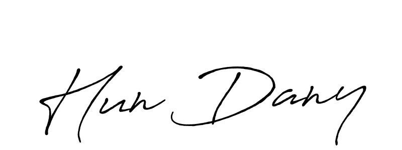 Create a beautiful signature design for name Hun Dany. With this signature (Antro_Vectra_Bolder) fonts, you can make a handwritten signature for free. Hun Dany signature style 7 images and pictures png