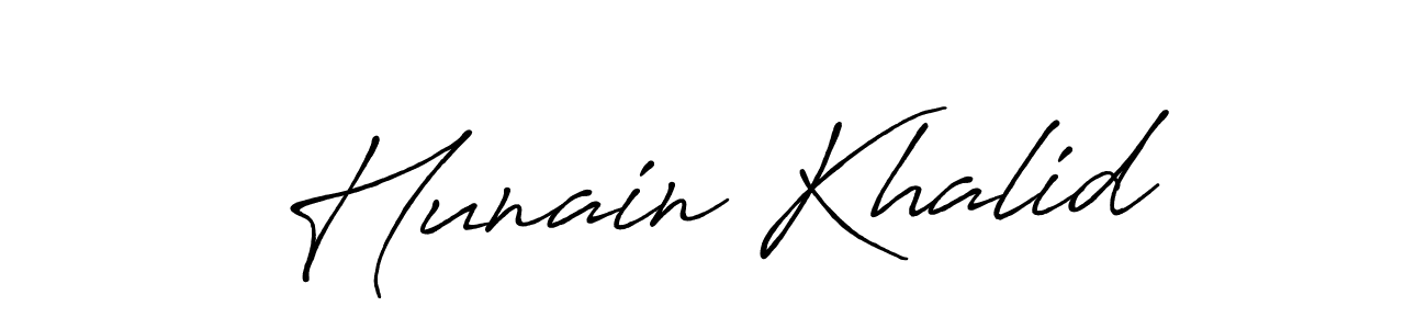 Make a beautiful signature design for name Hunain Khalid. Use this online signature maker to create a handwritten signature for free. Hunain Khalid signature style 7 images and pictures png