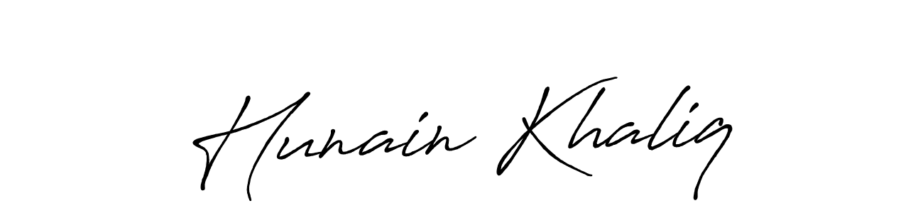 The best way (Antro_Vectra_Bolder) to make a short signature is to pick only two or three words in your name. The name Hunain Khaliq include a total of six letters. For converting this name. Hunain Khaliq signature style 7 images and pictures png