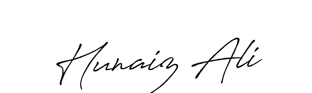 Also we have Hunaiz Ali name is the best signature style. Create professional handwritten signature collection using Antro_Vectra_Bolder autograph style. Hunaiz Ali signature style 7 images and pictures png