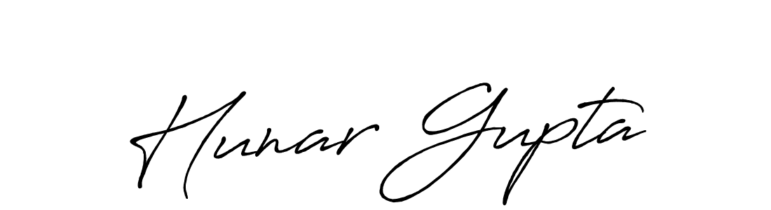 Also we have Hunar Gupta name is the best signature style. Create professional handwritten signature collection using Antro_Vectra_Bolder autograph style. Hunar Gupta signature style 7 images and pictures png