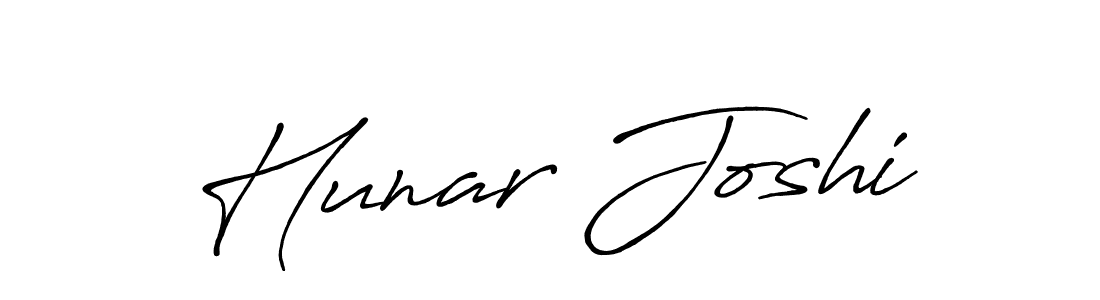 Hunar Joshi stylish signature style. Best Handwritten Sign (Antro_Vectra_Bolder) for my name. Handwritten Signature Collection Ideas for my name Hunar Joshi. Hunar Joshi signature style 7 images and pictures png