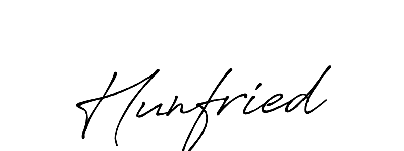 Create a beautiful signature design for name Hunfried. With this signature (Antro_Vectra_Bolder) fonts, you can make a handwritten signature for free. Hunfried signature style 7 images and pictures png