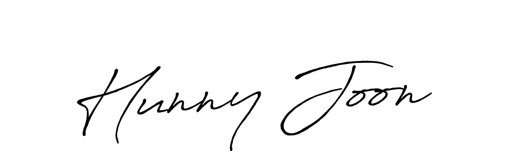 Create a beautiful signature design for name Hunny Joon. With this signature (Antro_Vectra_Bolder) fonts, you can make a handwritten signature for free. Hunny Joon signature style 7 images and pictures png