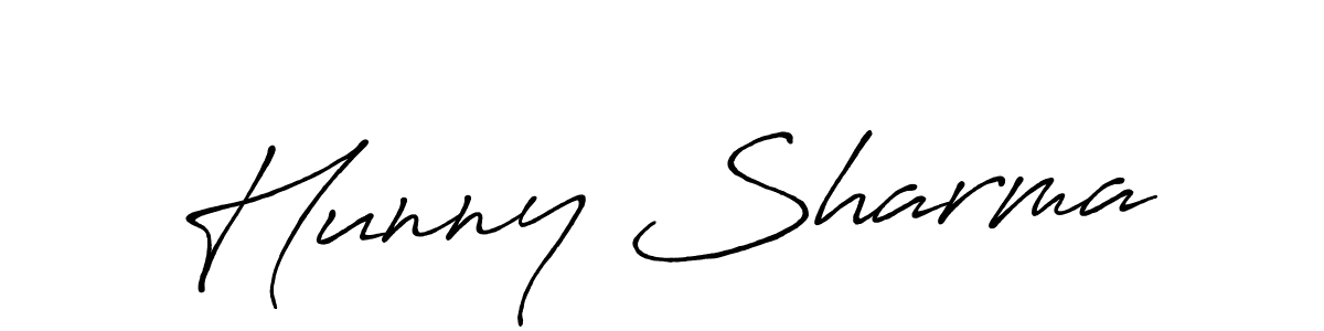 Use a signature maker to create a handwritten signature online. With this signature software, you can design (Antro_Vectra_Bolder) your own signature for name Hunny Sharma. Hunny Sharma signature style 7 images and pictures png