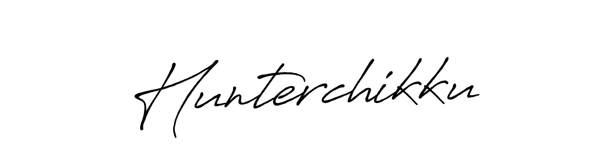 Also we have Hunterchikku name is the best signature style. Create professional handwritten signature collection using Antro_Vectra_Bolder autograph style. Hunterchikku signature style 7 images and pictures png