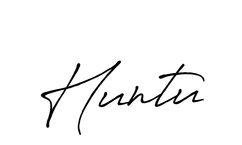 Create a beautiful signature design for name Huntu. With this signature (Antro_Vectra_Bolder) fonts, you can make a handwritten signature for free. Huntu signature style 7 images and pictures png