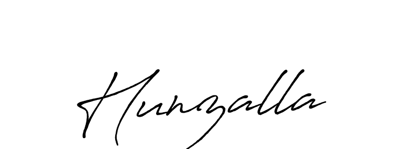 Use a signature maker to create a handwritten signature online. With this signature software, you can design (Antro_Vectra_Bolder) your own signature for name Hunzalla. Hunzalla signature style 7 images and pictures png