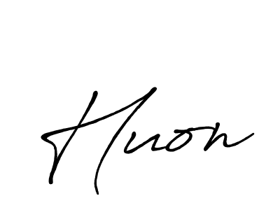 Make a beautiful signature design for name Huon. With this signature (Antro_Vectra_Bolder) style, you can create a handwritten signature for free. Huon signature style 7 images and pictures png
