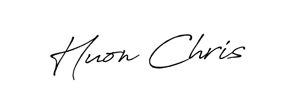 Use a signature maker to create a handwritten signature online. With this signature software, you can design (Antro_Vectra_Bolder) your own signature for name Huon Chris. Huon Chris signature style 7 images and pictures png