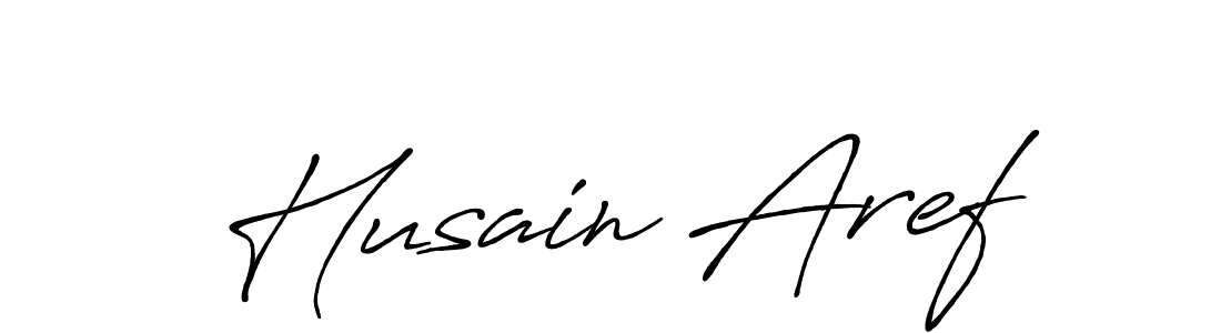 How to make Husain Aref name signature. Use Antro_Vectra_Bolder style for creating short signs online. This is the latest handwritten sign. Husain Aref signature style 7 images and pictures png