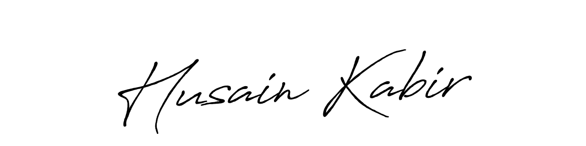How to make Husain Kabir name signature. Use Antro_Vectra_Bolder style for creating short signs online. This is the latest handwritten sign. Husain Kabir signature style 7 images and pictures png