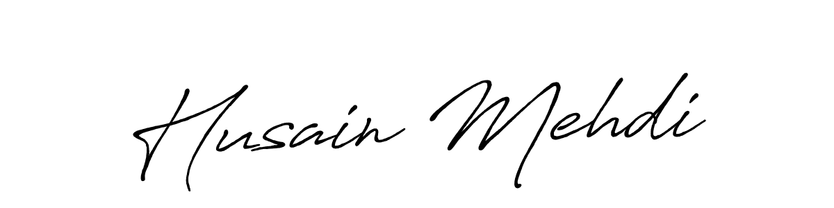 Husain Mehdi stylish signature style. Best Handwritten Sign (Antro_Vectra_Bolder) for my name. Handwritten Signature Collection Ideas for my name Husain Mehdi. Husain Mehdi signature style 7 images and pictures png