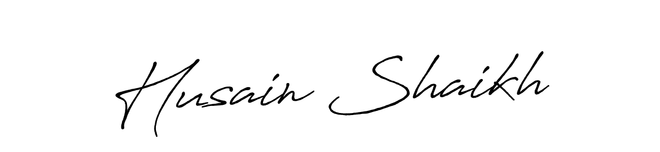Design your own signature with our free online signature maker. With this signature software, you can create a handwritten (Antro_Vectra_Bolder) signature for name Husain Shaikh. Husain Shaikh signature style 7 images and pictures png