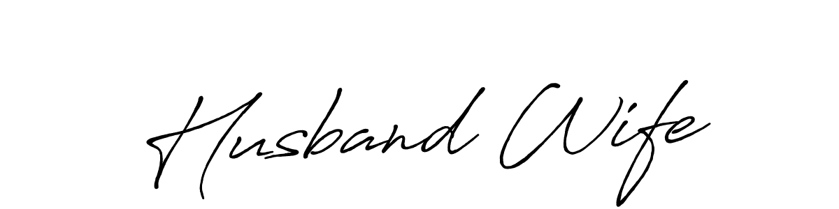 You should practise on your own different ways (Antro_Vectra_Bolder) to write your name (Husband Wife) in signature. don't let someone else do it for you. Husband Wife signature style 7 images and pictures png