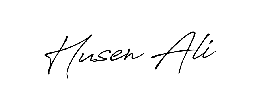 Design your own signature with our free online signature maker. With this signature software, you can create a handwritten (Antro_Vectra_Bolder) signature for name Husen Ali. Husen Ali signature style 7 images and pictures png