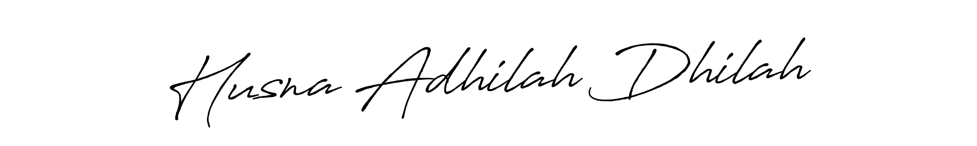 Husna Adhilah Dhilah stylish signature style. Best Handwritten Sign (Antro_Vectra_Bolder) for my name. Handwritten Signature Collection Ideas for my name Husna Adhilah Dhilah. Husna Adhilah Dhilah signature style 7 images and pictures png