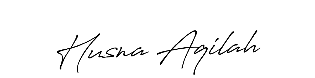 Husna Aqilah stylish signature style. Best Handwritten Sign (Antro_Vectra_Bolder) for my name. Handwritten Signature Collection Ideas for my name Husna Aqilah. Husna Aqilah signature style 7 images and pictures png