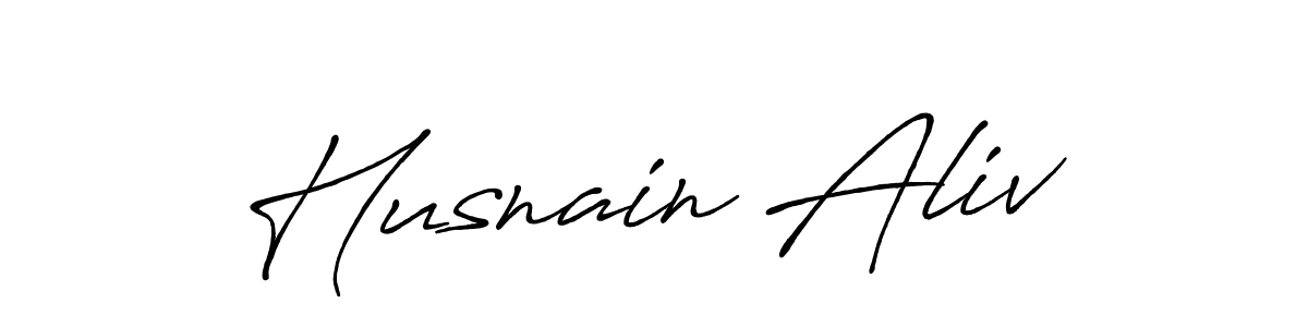 Create a beautiful signature design for name Husnain Aliv. With this signature (Antro_Vectra_Bolder) fonts, you can make a handwritten signature for free. Husnain Aliv signature style 7 images and pictures png