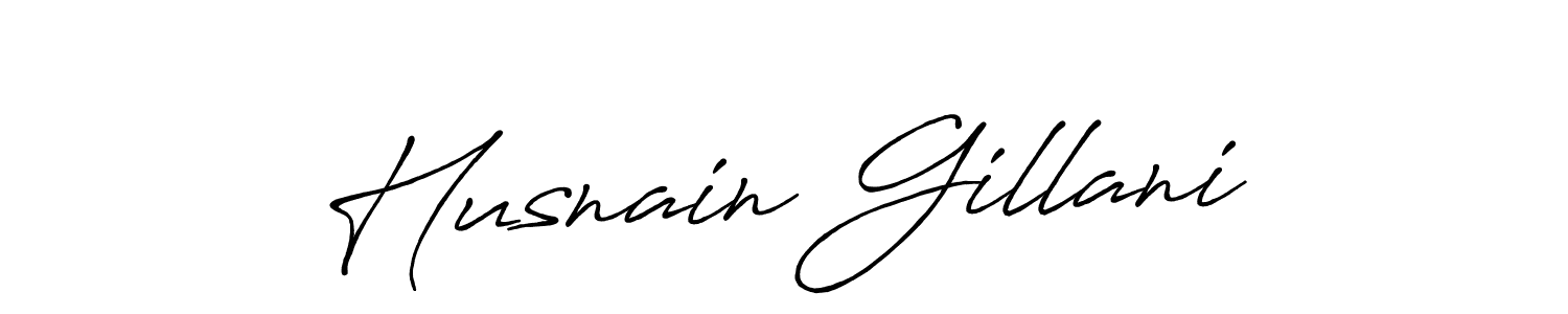 Husnain Gillani stylish signature style. Best Handwritten Sign (Antro_Vectra_Bolder) for my name. Handwritten Signature Collection Ideas for my name Husnain Gillani. Husnain Gillani signature style 7 images and pictures png