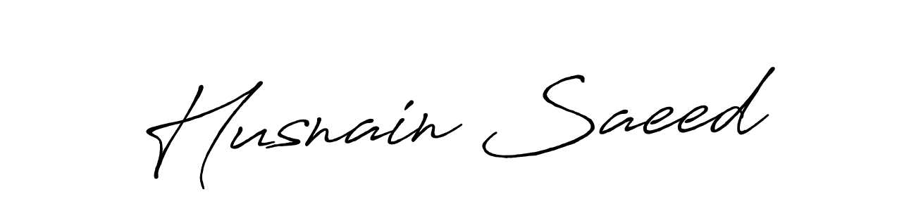 Make a beautiful signature design for name Husnain Saeed. With this signature (Antro_Vectra_Bolder) style, you can create a handwritten signature for free. Husnain Saeed signature style 7 images and pictures png