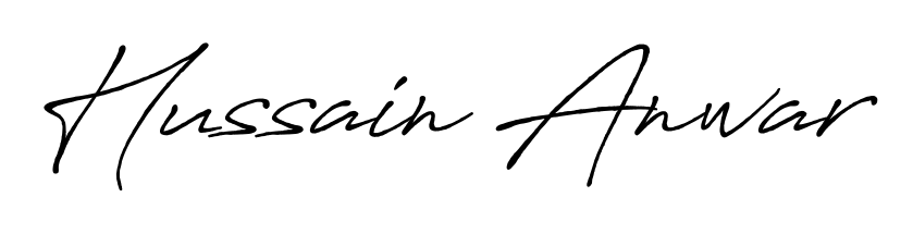 Personalize your online presence with Hussain Anwar signature rendered in elegant Antro_Vectra_Bolder font. Great for website footers and blogs. Hussain Anwar signature style 7 images and pictures png