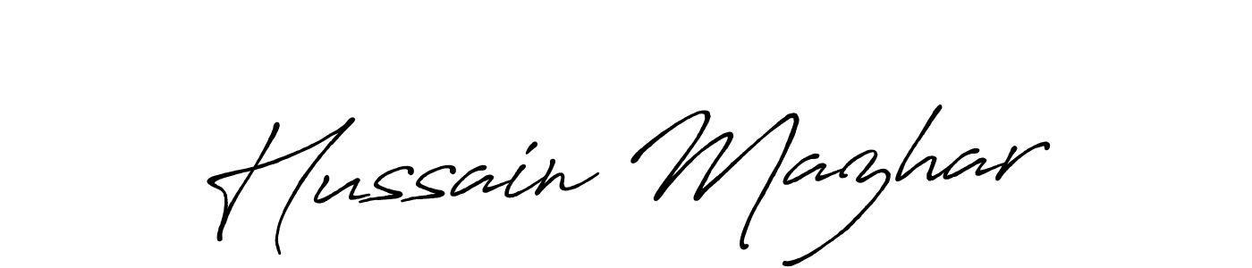 Also You can easily find your signature by using the search form. We will create Hussain Mazhar name handwritten signature images for you free of cost using Antro_Vectra_Bolder sign style. Hussain Mazhar signature style 7 images and pictures png
