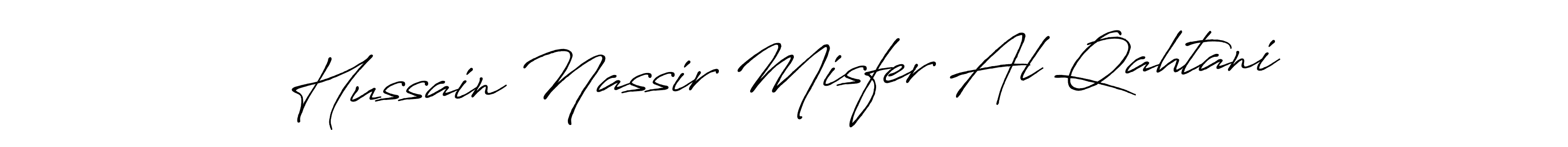 Create a beautiful signature design for name Hussain Nassir Misfer Al Qahtani. With this signature (Antro_Vectra_Bolder) fonts, you can make a handwritten signature for free. Hussain Nassir Misfer Al Qahtani signature style 7 images and pictures png