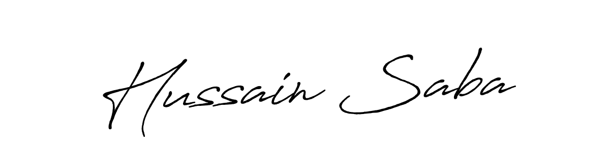 How to make Hussain Saba name signature. Use Antro_Vectra_Bolder style for creating short signs online. This is the latest handwritten sign. Hussain Saba signature style 7 images and pictures png