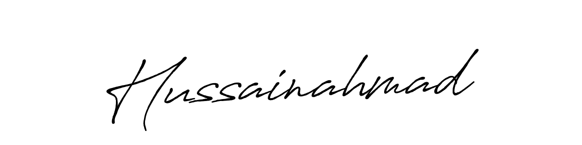 Make a beautiful signature design for name Hussainahmad. With this signature (Antro_Vectra_Bolder) style, you can create a handwritten signature for free. Hussainahmad signature style 7 images and pictures png