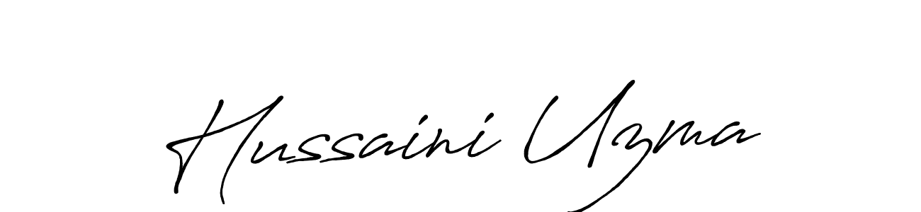 This is the best signature style for the Hussaini Uzma name. Also you like these signature font (Antro_Vectra_Bolder). Mix name signature. Hussaini Uzma signature style 7 images and pictures png