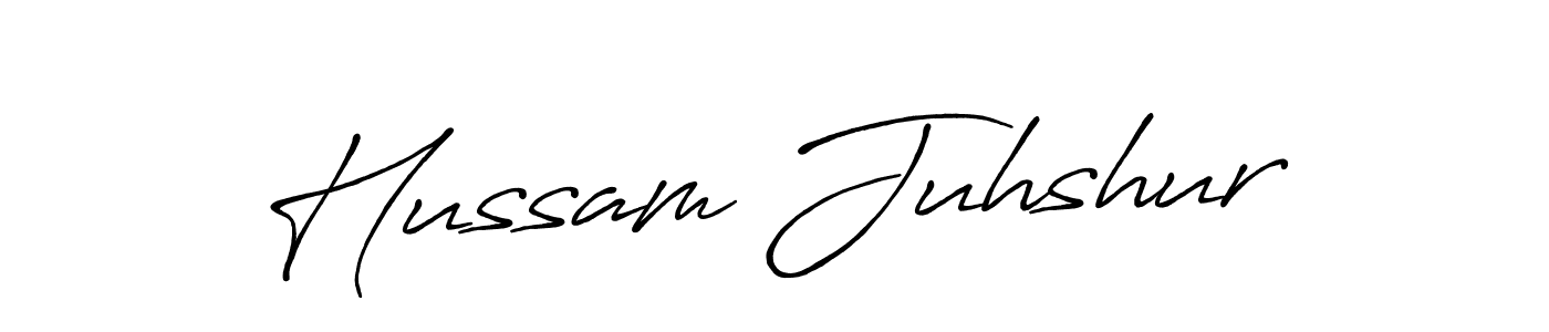 Create a beautiful signature design for name Hussam Juhshur. With this signature (Antro_Vectra_Bolder) fonts, you can make a handwritten signature for free. Hussam Juhshur signature style 7 images and pictures png