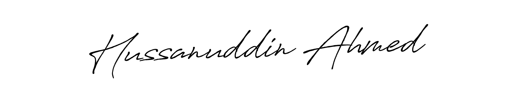 You should practise on your own different ways (Antro_Vectra_Bolder) to write your name (Hussanuddin Ahmed) in signature. don't let someone else do it for you. Hussanuddin Ahmed signature style 7 images and pictures png