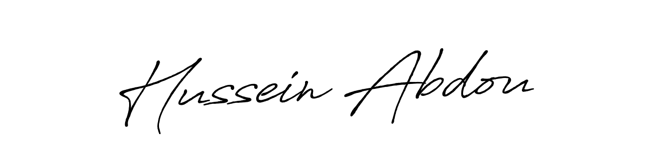 Make a beautiful signature design for name Hussein Abdou. With this signature (Antro_Vectra_Bolder) style, you can create a handwritten signature for free. Hussein Abdou signature style 7 images and pictures png